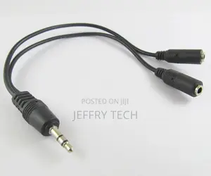 25cm 3.5mm 1/8" Stereo 1 Male to 2 Female AUX Y Splitter Au