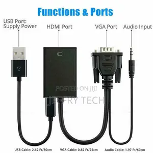VGA Male to Hdmi-Compatible Output 1080P HD Audio AV HDTV Vi