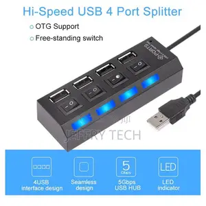 Generic 4 Port USB 2.0 HUB Extender Adapter for Laptop PC