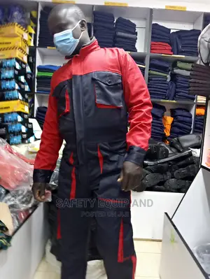 Navy-Blue and Red Cargo Safetywear