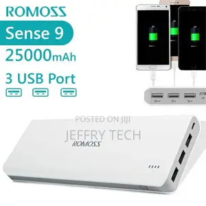 Romoss Sense 9 25000mah Fast Power Bank With 3 USB OUTPUT