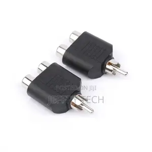 1 RCA Male Plug to 2-Rca Female Adaptor for Audio Video AV T