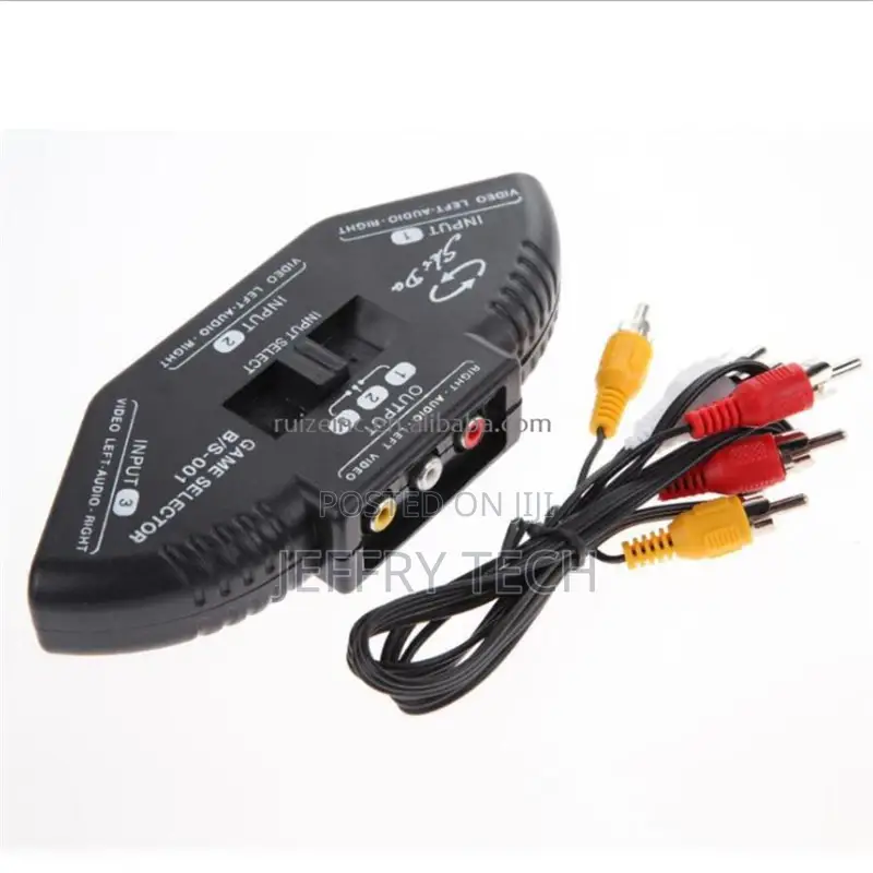 3 Port AV Audio RCA Phono Selector Switch 3 Way Audio Video
