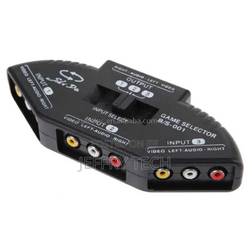 3 Port AV Audio RCA Phono Selector Switch 3 Way Audio Video