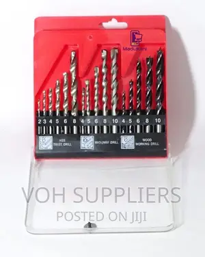 Set of HSS, Masonry, and Wood Drill Bits Set