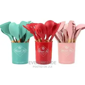 Silicone Spoons(1999/=). Green, Pink, Grey