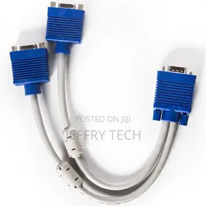 VGA Y Splitter Cable 1 Male Input to 2port Female Output 3+
