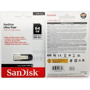 64gb Sandisk Ultra Flair USB 3.0 Flash Drive 150M