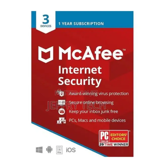 McAfee Protection Activation Key 1 Year 3 Device McAfee Ant