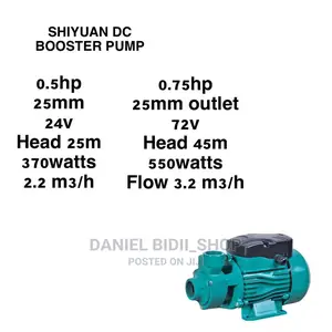Shiyuan DC Booster Waterpump 0.5hp 370watts