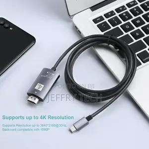 USB C to HDMI Cable 2 Meters, USB 3.1 Type C Thunderbolt 3 P
