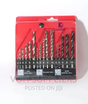 Generic New Set of HSS, Masonry, and Wood Drill Bits Set