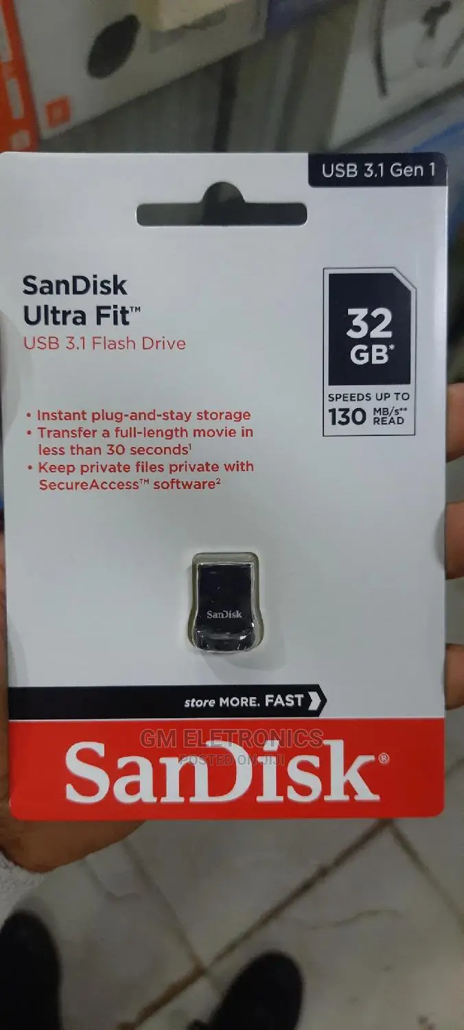 Sandisk Ultra Fit Flash Drive.