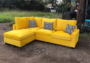 L Shape Sofaset Bonus a Puff and Two Throw Pillow