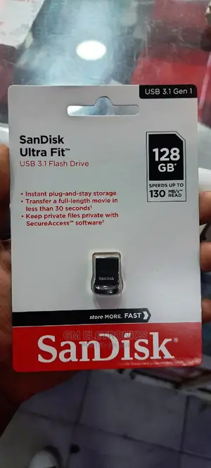 Sandisk Ultra Fit 128gb Flash Drive.