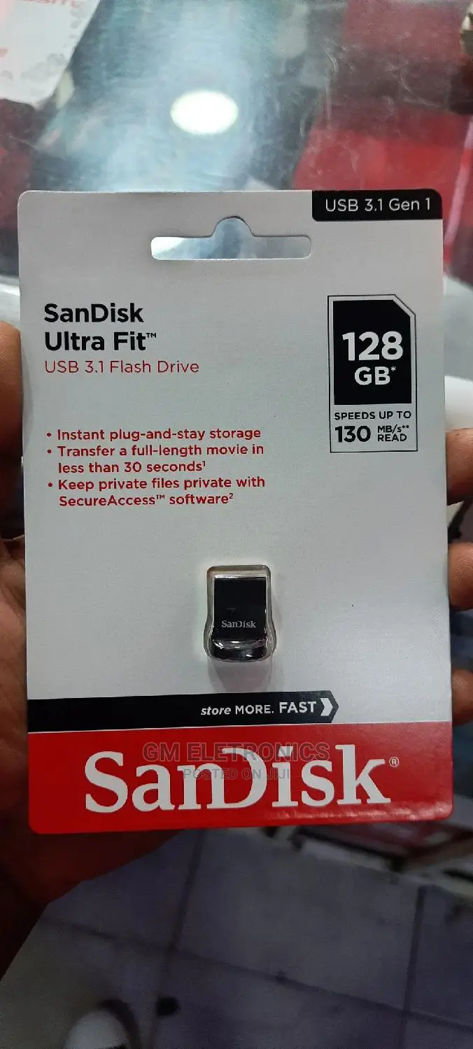 Sandisk Ultra Fit 128gb Flash Drive.
