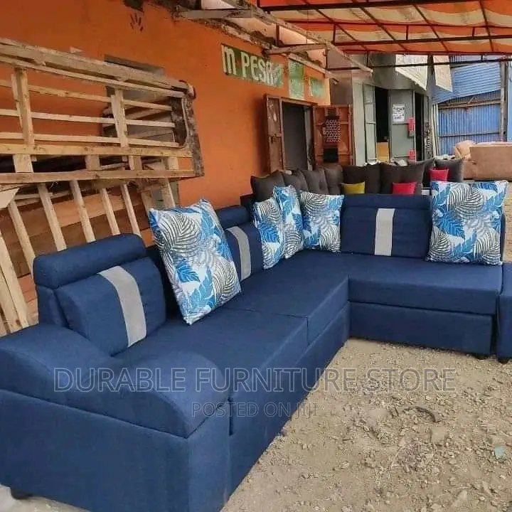 L Shape Sofa With Laptop and Hedrest