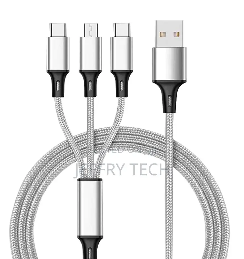 3in1 USB Cable for iPhone Fast Charger Charging Cable for Xi