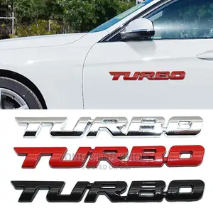 Stylish TURBO Letter Metallic Car Badge Sticker