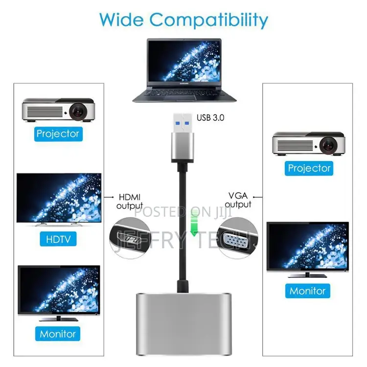 Good Quality Factory Directly Usb 3.0 to HDMI + VGA Extend D