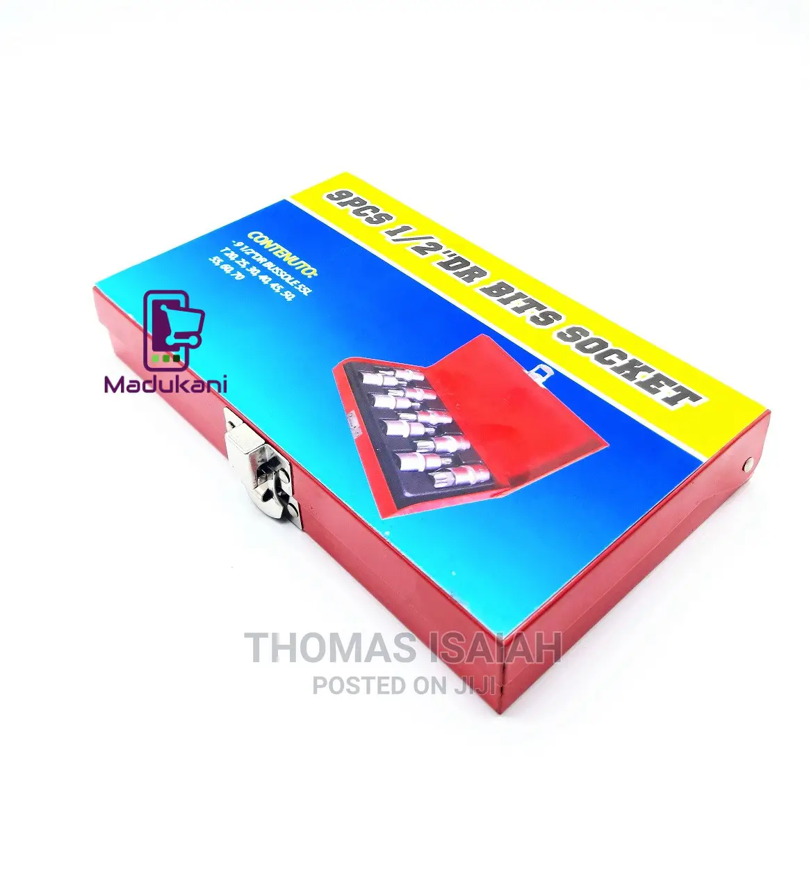 9pcs Half Inch 1/2" Torx Bit Set in Metallic Case