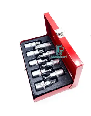 9pcs Half Inch 1/2" Torx Bit Set in Metallic Case