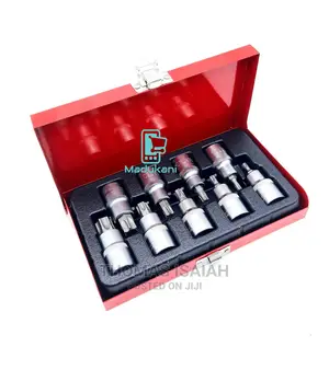 9pcs Half Inch 1/2" Torx Bit Set in Metallic Case