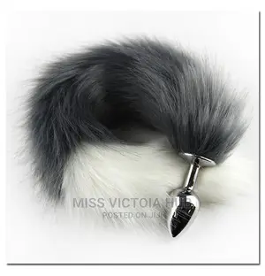 Colorful Faux Fox Tail Metal Anal- Butt Plug