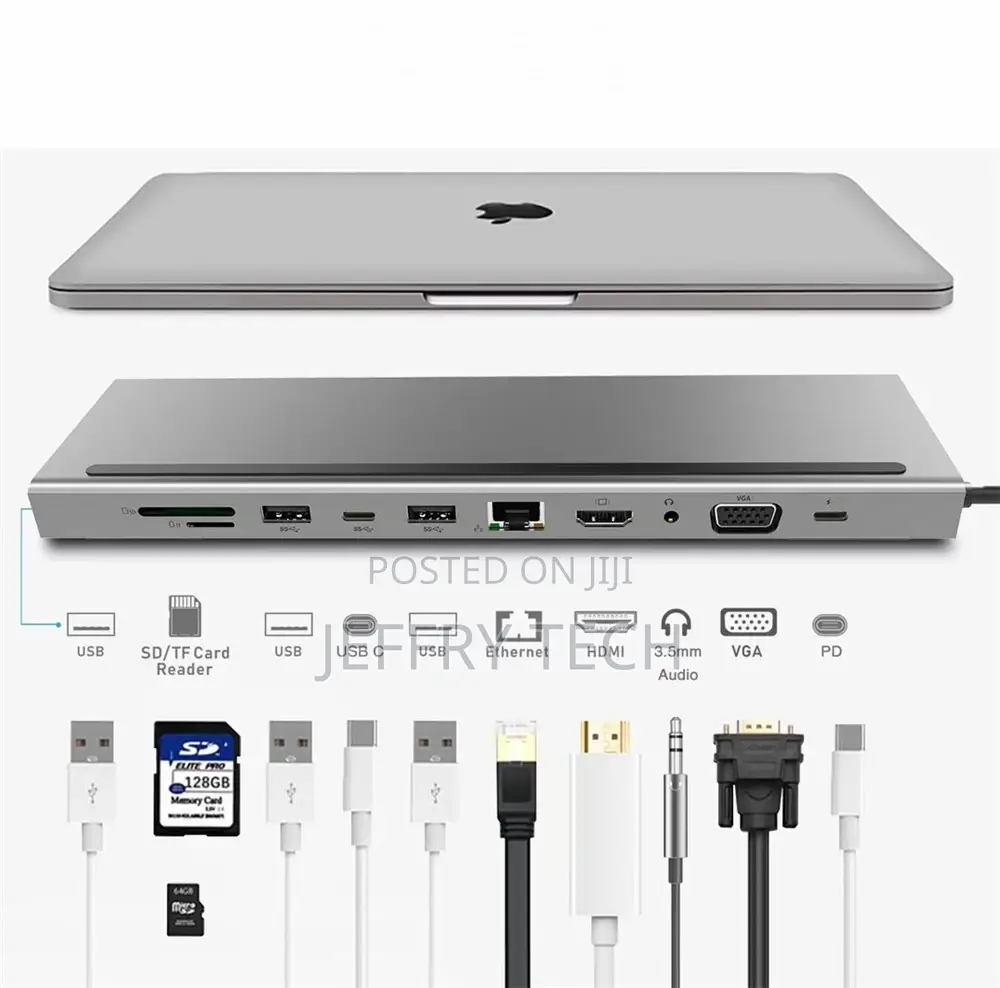 11 in 1 Type-C HUB Adapter USB C Laptop Docking Station Type