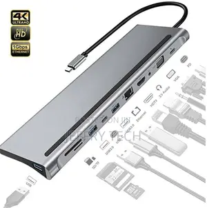 11in1 USB C Adapter Type C Hub, USB 3.0 Ethernet VGA 4K HDMI