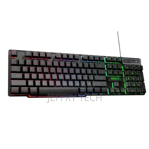 Gaming Keyboard, Rainbow Backlit Ultra-Slim Wired USB Keyboa
