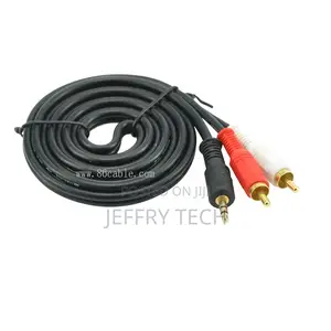 Rca/Av 3.5mm Male Stereo Jack to 2 Rca Audio Cable for Hd Tv