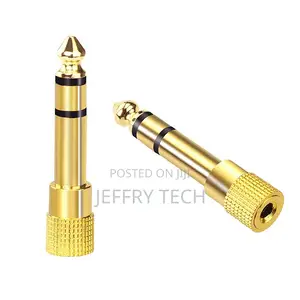 Gold Plated Zinc Alloy 6.35mm 1/4 Inch TRS Stereo Male to 3.
