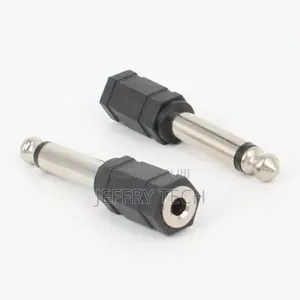 6.35mm 1/4" TS Mono Male Jack Plug to 3.5mm 1/8 Inch Mono Fe