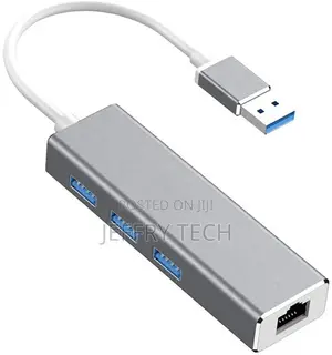 USB 3.0 Hub With RJ45 Gigabit Ethernet LAN Adapter, 10/100/1
