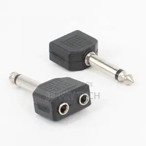 1/4 Inch 6.35mm Mono Plug Male to Dual 3.5mm 1/8 Inch Female