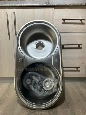 Round Double-Bowl Stainless Kitchen Sink