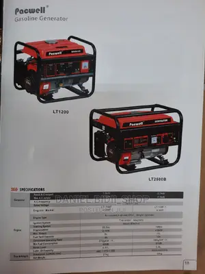 Pacwell Gasoline Generator Lt 3.5kva Keystart