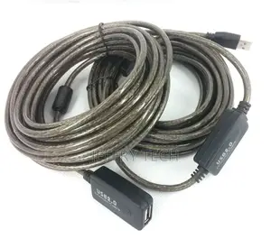 Usb 2.0 Bare Copper Extend Male to Female Transparent 10m