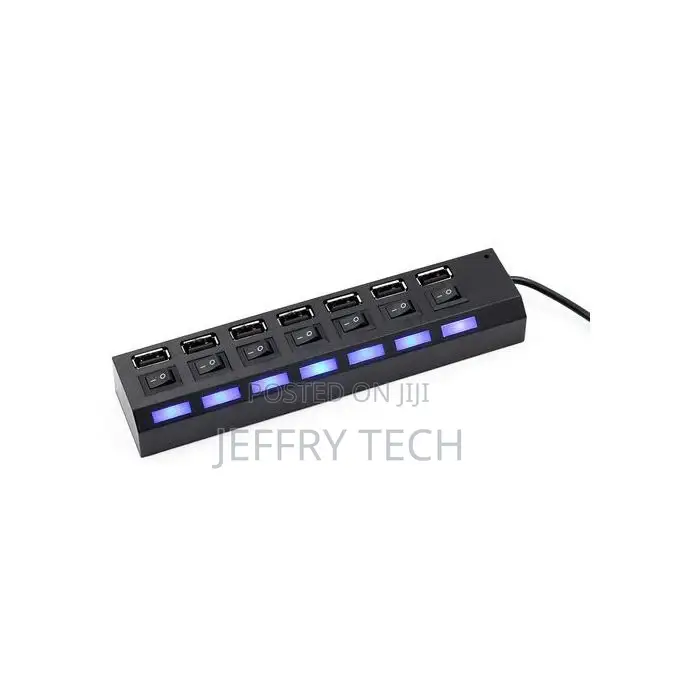 Generic 7 Port USB Hub USB2.0 With Switch High Speed USB Tra