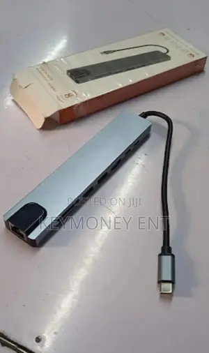 8 in 1 USB C Hub Adapter With HD 100W Power Delivery USB