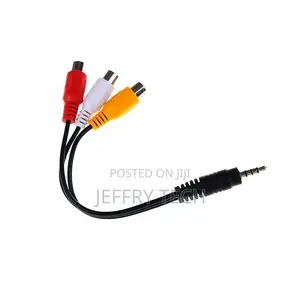 3 RCA Female to 3.5mm AUX Male Plug Cable AV Composite Stere