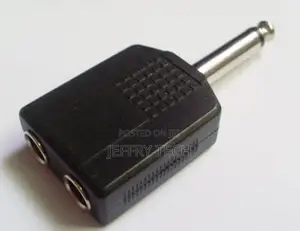 Mono 1/4" 6.35mm Audio Y Adapter Splitter 1 Male Plug to 2