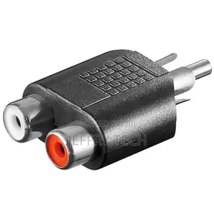 Audio Chinch Cinc Rca L-R Adapter 2x Rca Jack Connection To