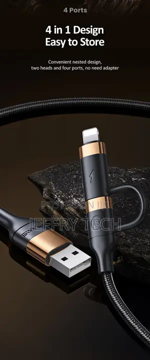 USB + Type-C to Type-C + Lightning PD Fast Charging Data