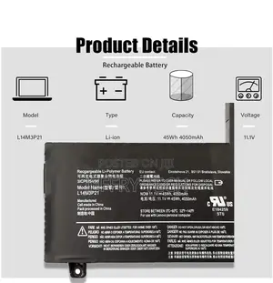 L14M3P21 Battery for Lenovo Flex3-1470 1480 1580 Edge 2-1580