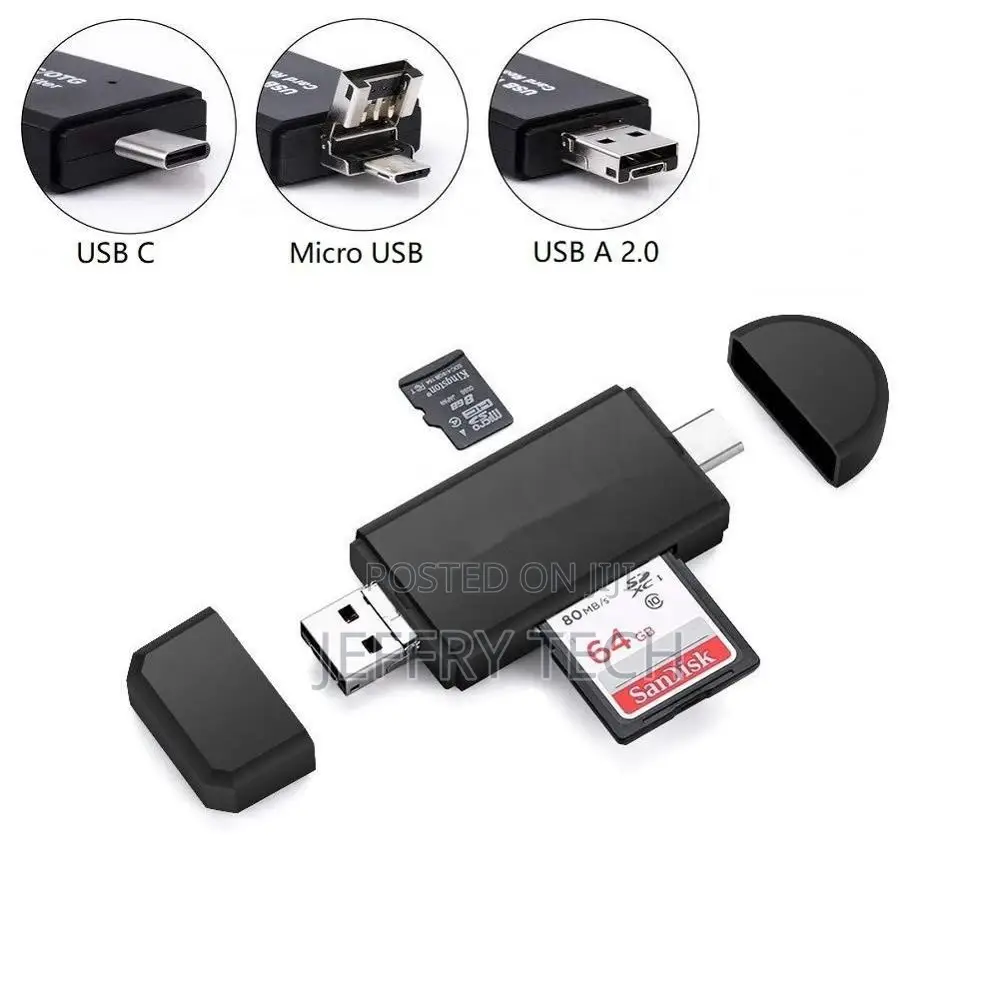 Type C Micro USB OTG Adapter SD / TF Card Reader for Macbook