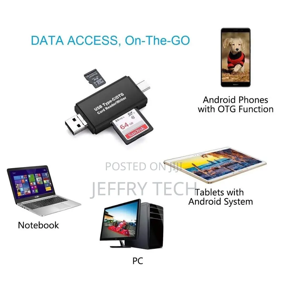 Type C Micro USB OTG Adapter SD / TF Card Reader for Macbook