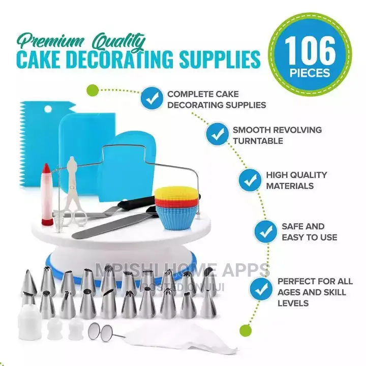 106pcs Cake Turntable Decorating Kit