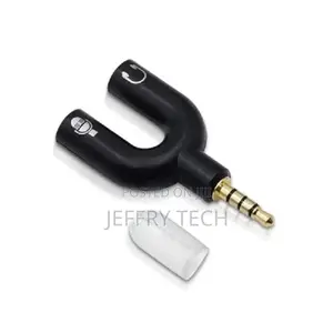3.5mm U Shape Stereo Audio Splitter 1 Male to 2 Female to He